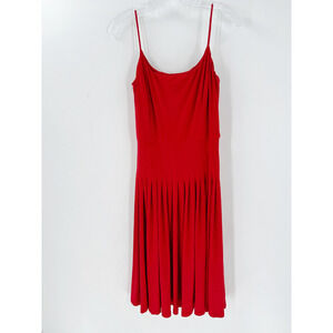Lauren Ralph Lauren Red Sleeveless Pleated Pullover Swing Dress